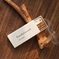 Sandalwood Incense Set — Calm & Serene — closeup of hand-rolled incense sticks and alloy holder — handcrafted natural incense by OrientalScent