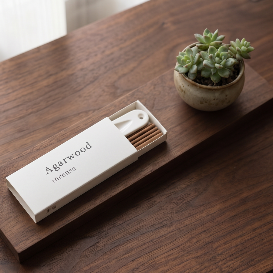 Agarwood (Oudh) Incense Set — Deep & Grounding — premium handcrafted incense sticks in matchbox packaging — handcrafted natural incense by OrientalScent
