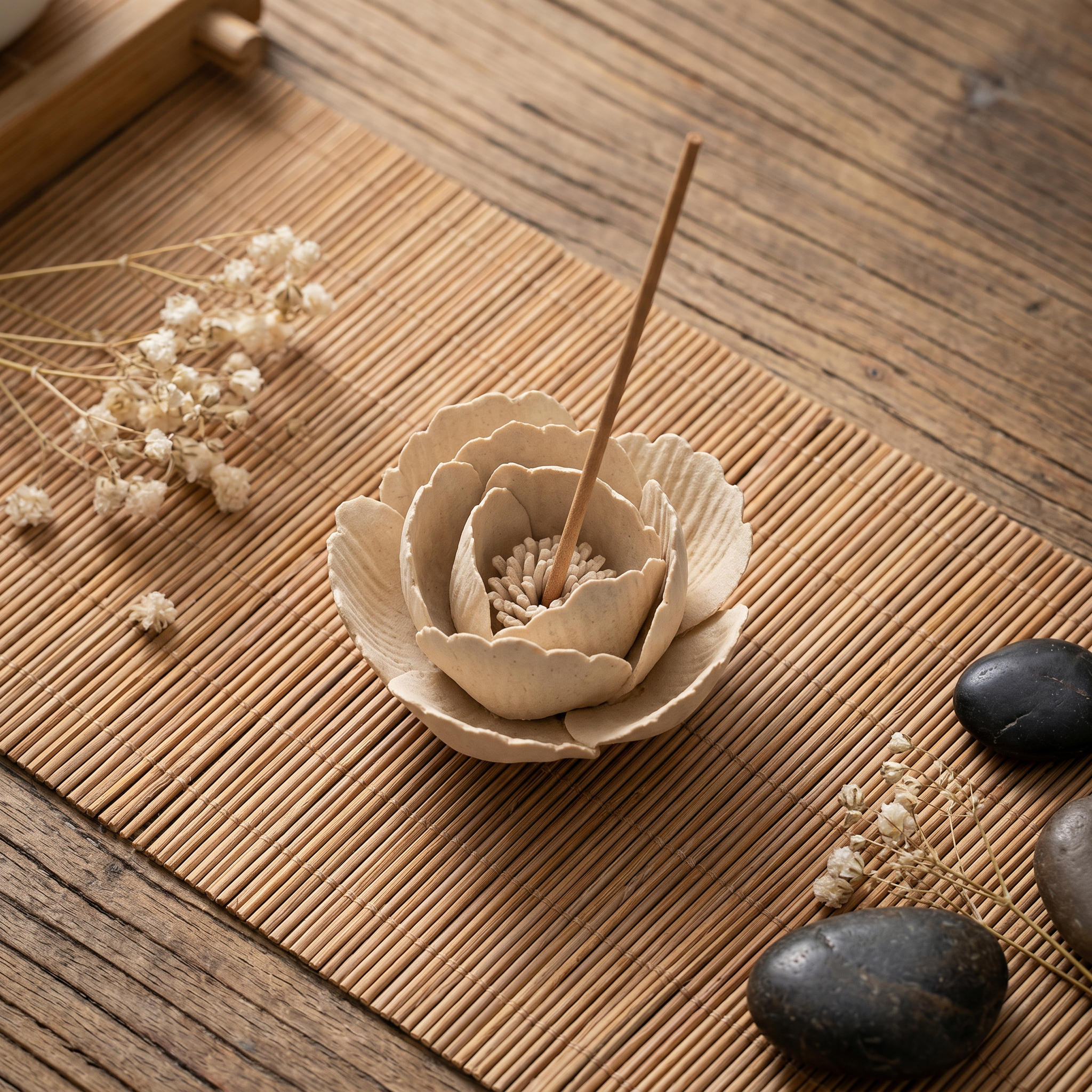 Handmade Artisan Blooming Ceramic Incense Holder — artisan ceramic incense holder by OrientalScent