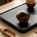Handmade Artisan Blooming Ceramic Incense Holder — side profile, tip-resistant base — artisan ceramic incense holder by OrientalScent