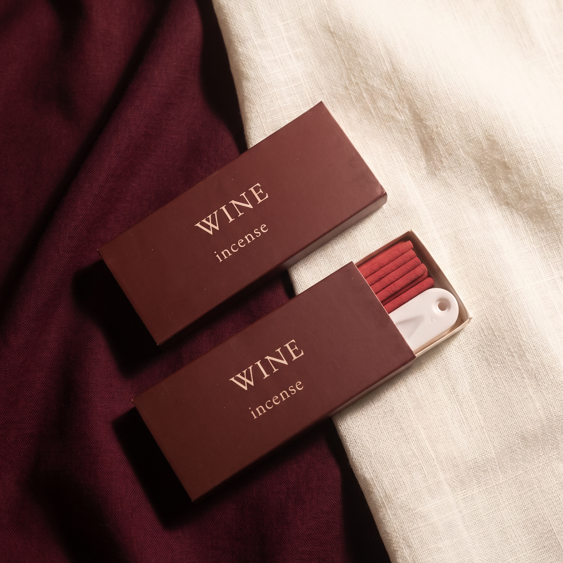 Red Wine Incense Set — Warm & Velvety — premium handcrafted incense sticks in matchbox packaging — handcrafted natural incense by OrientalScent
