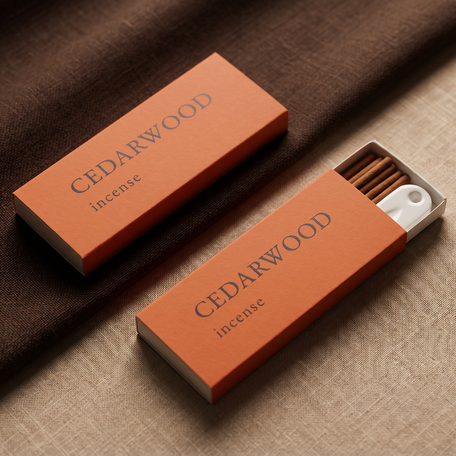 Cedarwood Forest Incense Set — Crisp & Woody — premium handcrafted incense sticks in matchbox packaging — handcrafted natural incense by OrientalScent