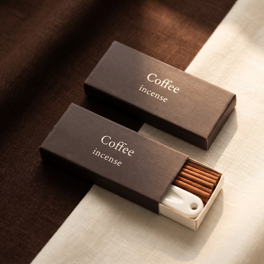Latte Coffee Incense Set — Rich & Roasted — premium handcrafted incense sticks in matchbox packaging — handcrafted natural incense by OrientalScent
